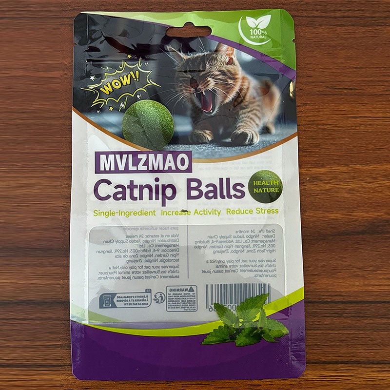 Mint Toys Bola Comestível de Catnip para Gatos, Segura e Saudável, Brinquedo para Gatos, Brincadeira de Caça em Casa, Limpa os Dentes e o Estômago