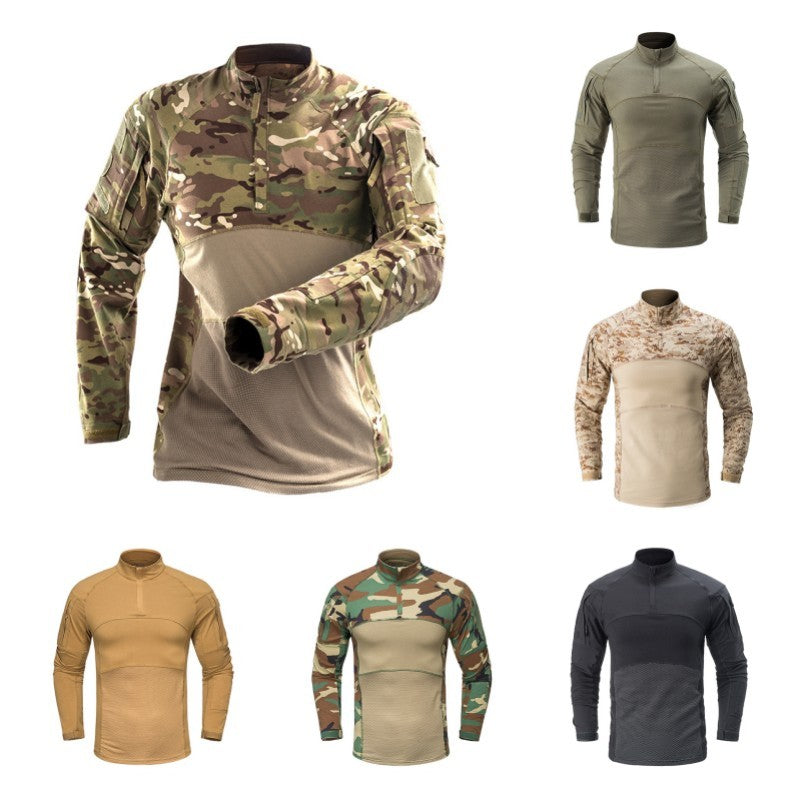 Men Casual Shirt Long Sleeve Cargo Shirts For Men Quick Dry Camo Work Shirt Pocket Shirt Blouses Male Clothes 3XL