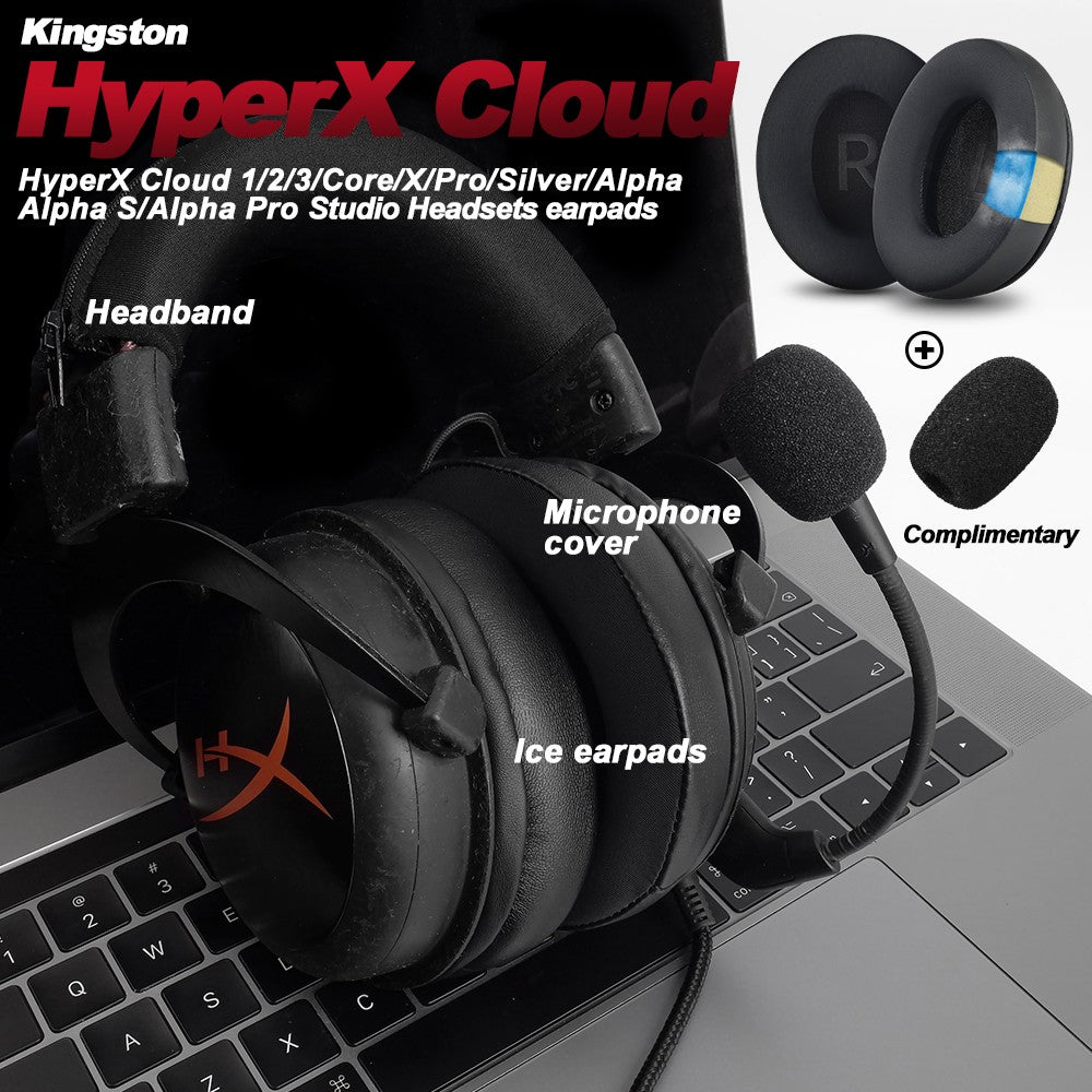 Replacement Foam Ear Pads for HyperX Cloud 123 Alpha, II,III,Stinger,Silver,Core,X,S,Pro Headphones memory foam Earpads Protein