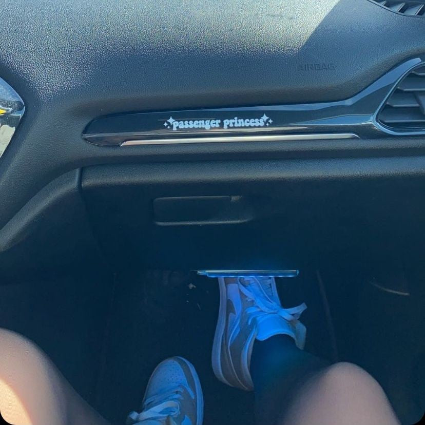 1pc Passenger Princess Car Mirror Decal Car Accessory Window Laptop Sticker Trendy Cute Car Vinyl Decal For Women Gift For Her