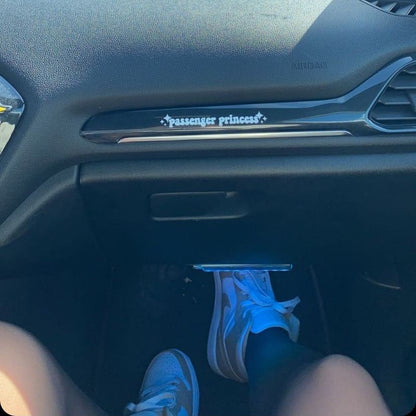 1pc Passenger Princess Car Mirror Decal Car Accessory Window Laptop Sticker Trendy Cute Car Vinyl Decal For Women Gift For Her