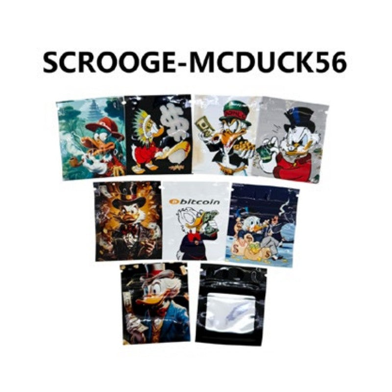 10PCS 0.5G 5x6cm Small Cartoon Storage Bag Reusable Product Ziplock Pouches Mini Smellproof Mylar Bags Plastics Aluminium Pouch