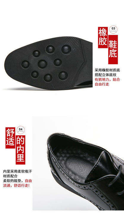 Men's Full-grain Genuine Leather Formal Dress Shoes Soft Comfortable Business Casual Footwear Classic Men's Footwear