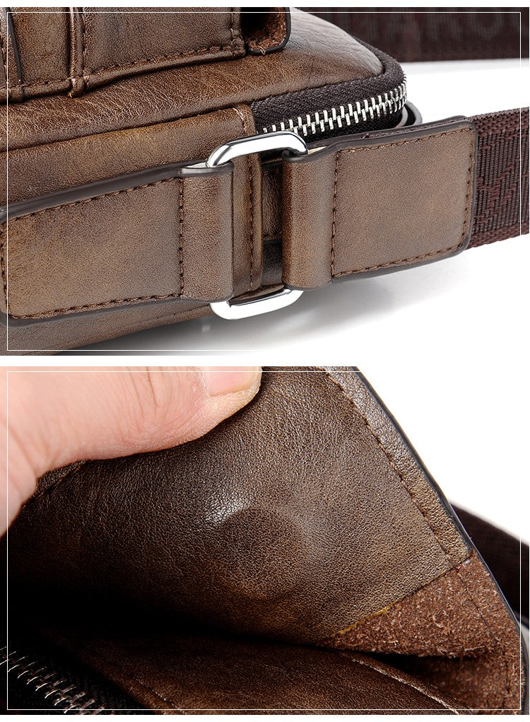 Kangaroo Luxury Brand Men Sling Bag Leather Side Shoulder Bag For Men Husband Gift Business Messenger Crossbody Bag Male Handbag