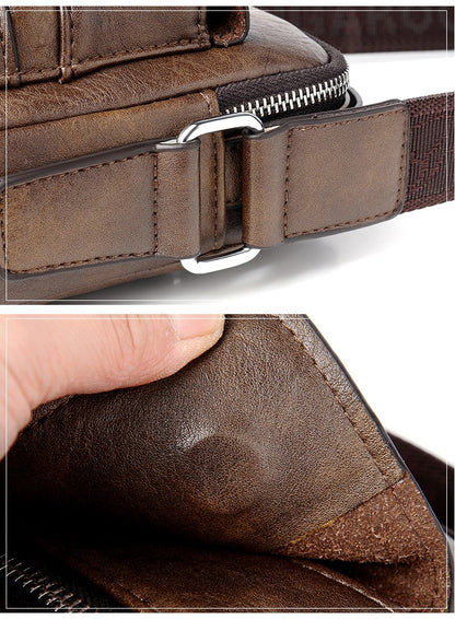 Kangaroo Luxury Brand Men Sling Bag Leather Side Shoulder Bag For Men Husband Gift Business Messenger Crossbody Bag Male Handbag