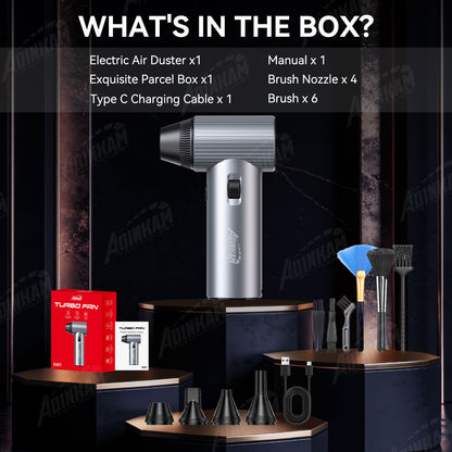 ADINKAM Upgraded Stepless High-Efficient Jet Fan Blower OEM-Style 500g Wind Pressure Super Power Car House PC Cleaning Tools