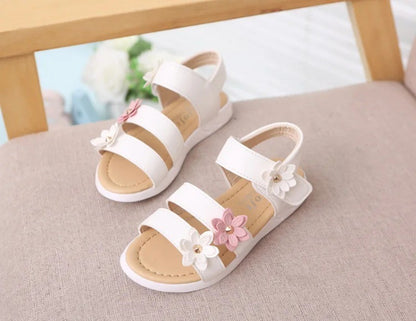 Girls Sandals Gladiator Flowers Sweet Soft Children Beach Shoes Kids Summer Floral Sandals Princess Fashion Cute High Quality