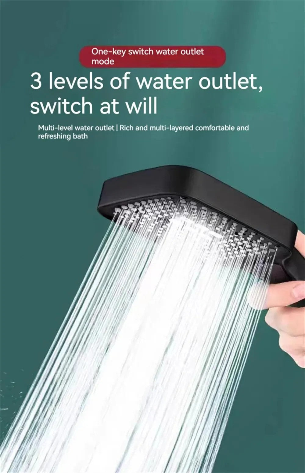 Ducha de Banheiro com Bico Pressurizado, Alta Pressão, Economia de Água, Pulverizador, Acessórios de Banheiro ABS, Ducha Cromada Tipo Chuva