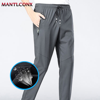 Calças Casuais Masculinas Respiráveis Secagem Rápida Reta Cós Elástico Jogger Moletom Coreano Clássico Esportivo Plus Size 4XL 5XL