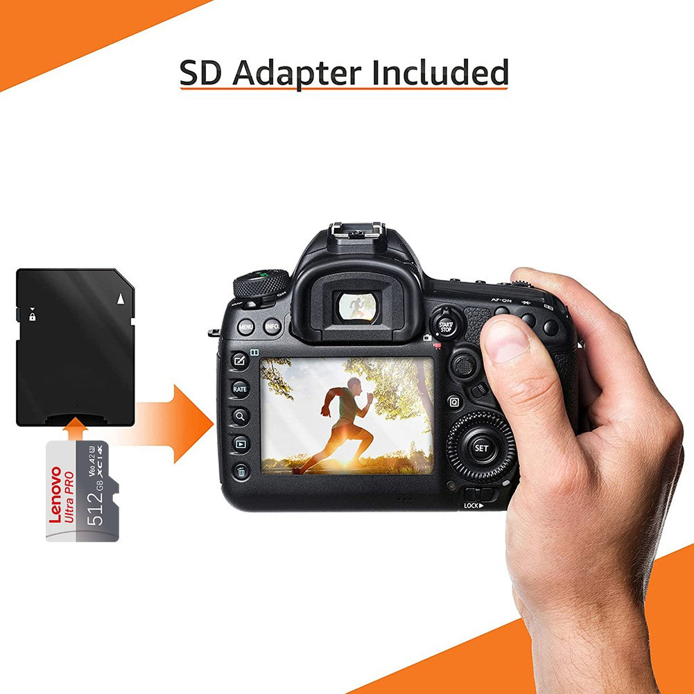 Cartão de Memória Lenovo 1TB Cartão SD 128GB Classe 10 Cartão TF 4K Cartão SD 1TB Cartão Micro TF SD de Alta Velocidade 512G 256GB para Celular Nintendo