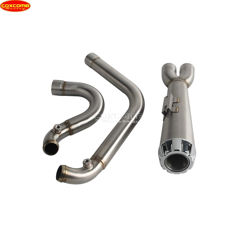 Slip On Exhaust Muffler System Motorcycle Complete Exhaust Pipe For Harley Dyna Street Bob FXDB FXDBB FXDBP FXDBI Limited FXDBC