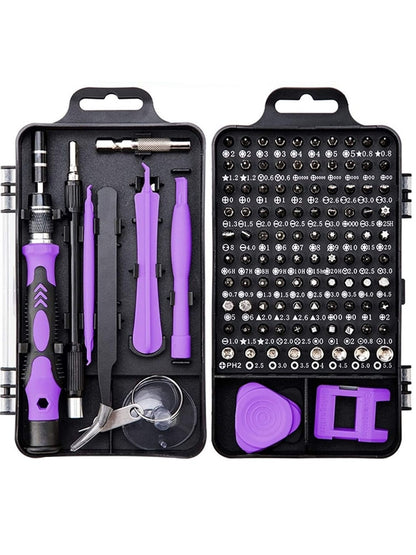 Kit de Chaves de Precisão 115 em 1, Bits Magnéticos com Estojo, Bits para Parafusadeira de Impacto para iPhone, Óculos, Eletrônicos, 3 unidades/pacote