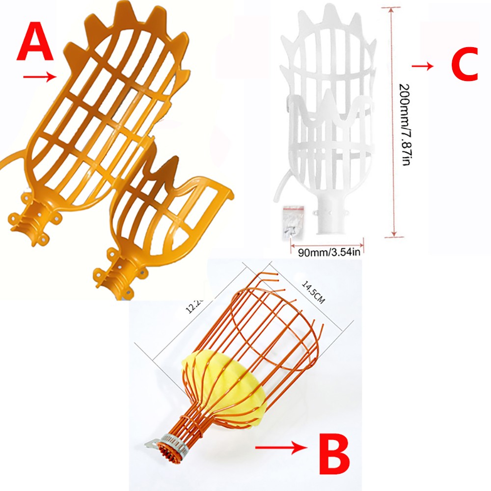 Metal/Plastic Fruit Picker Head Without Pole Fruit Collector Harvest Picking Apple Citrus Pear Garden Hand Tools