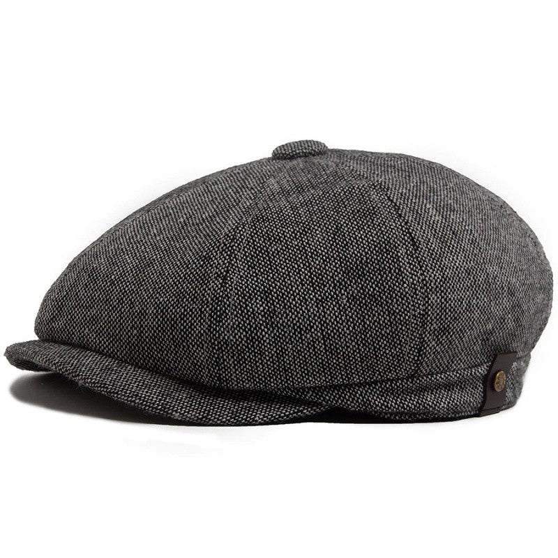 Hat Men Beret Cabbie Driving Hunting Caps Vintage Tweed Blinders Berets Flat Peaked Cap Street Hats for Men Women 55-60CM