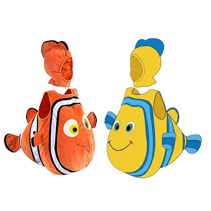 Toddler Clown Fish Role Play Costume Cute Baby Adventure Holiday Performance Costume Halloween Party Dress Up Hooded Set