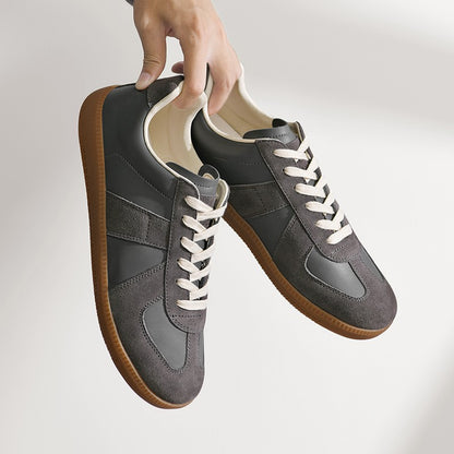 Leisure Walk Tenis Masculino Trainers Fashion Leather Men's Casual Shoes Lace Up  Simple Vulcanize Shoes Outdoor Male Sneakers