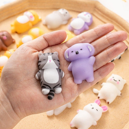 6/12/24pcs Cartoon Mini Mochi Squishy Toy Animals Stress Relief Toy for Kids Birthday Party Favor Halloween Goodie Bag Stuffer