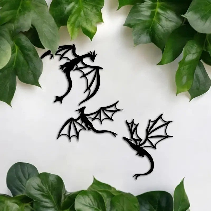 Dragon Metal Wall Art, Gift for Dragon Lovers, Room Decoration, Legend Cave Fantasy Art, Metal Mural Indoor and Outdoor Home Terrace Balcony Decoration,