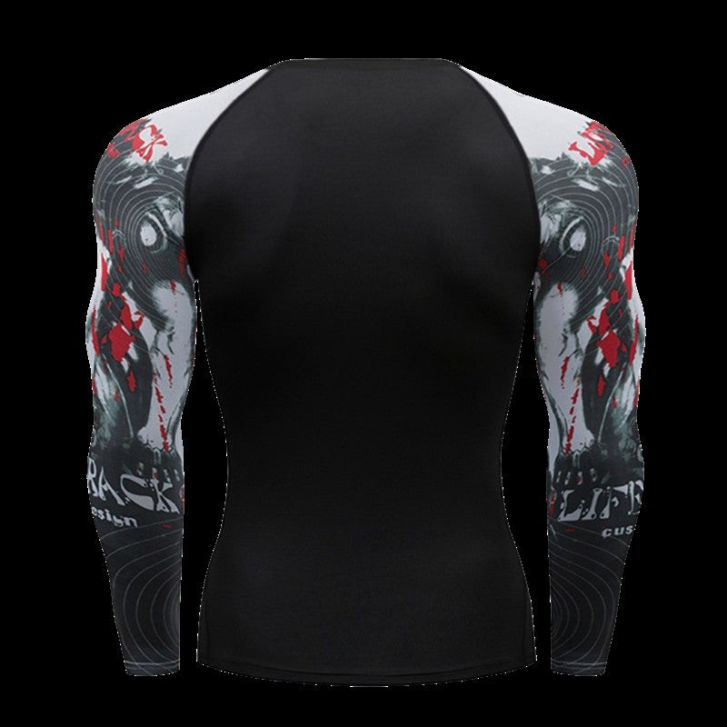 Gym Compression Dry Fit Men's Long Sleeves Fitness T-shirt Spring And Autumn Outdoor Sports Running Tees Sportswear Tops T-shirt
