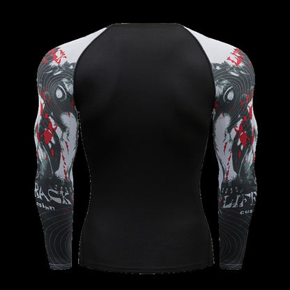 Gym Compression Dry Fit Men's Long Sleeves Fitness T-shirt Spring And Autumn Outdoor Sports Running Tees Sportswear Tops T-shirt