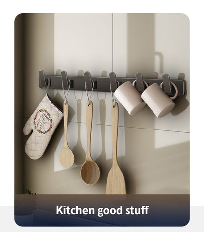 no drill Space Aluminum punch-free Kitchen Hook Bathroom Clothes Hooks Storage Rack Hook Door Wall Hanging Household Accessories