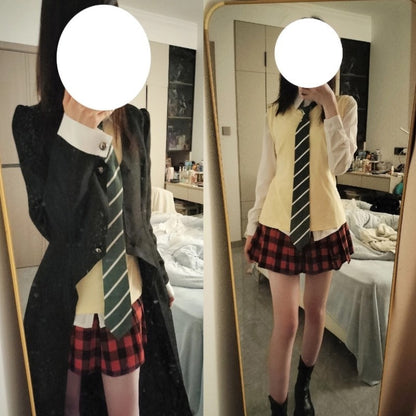 Maka Albarn Cosplay Anime Soul Eater Costume Adult Women Skirt Gloves Uniform Suit Halloween Party Role Play Outfit Maka Cos wig