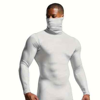 Hot Winter Warm Men Mock Neck Basic Plain T-shirt Blouse Pullover Long Sleeve Top Male Outwear Slim Fit Stretch Fashion Sweater