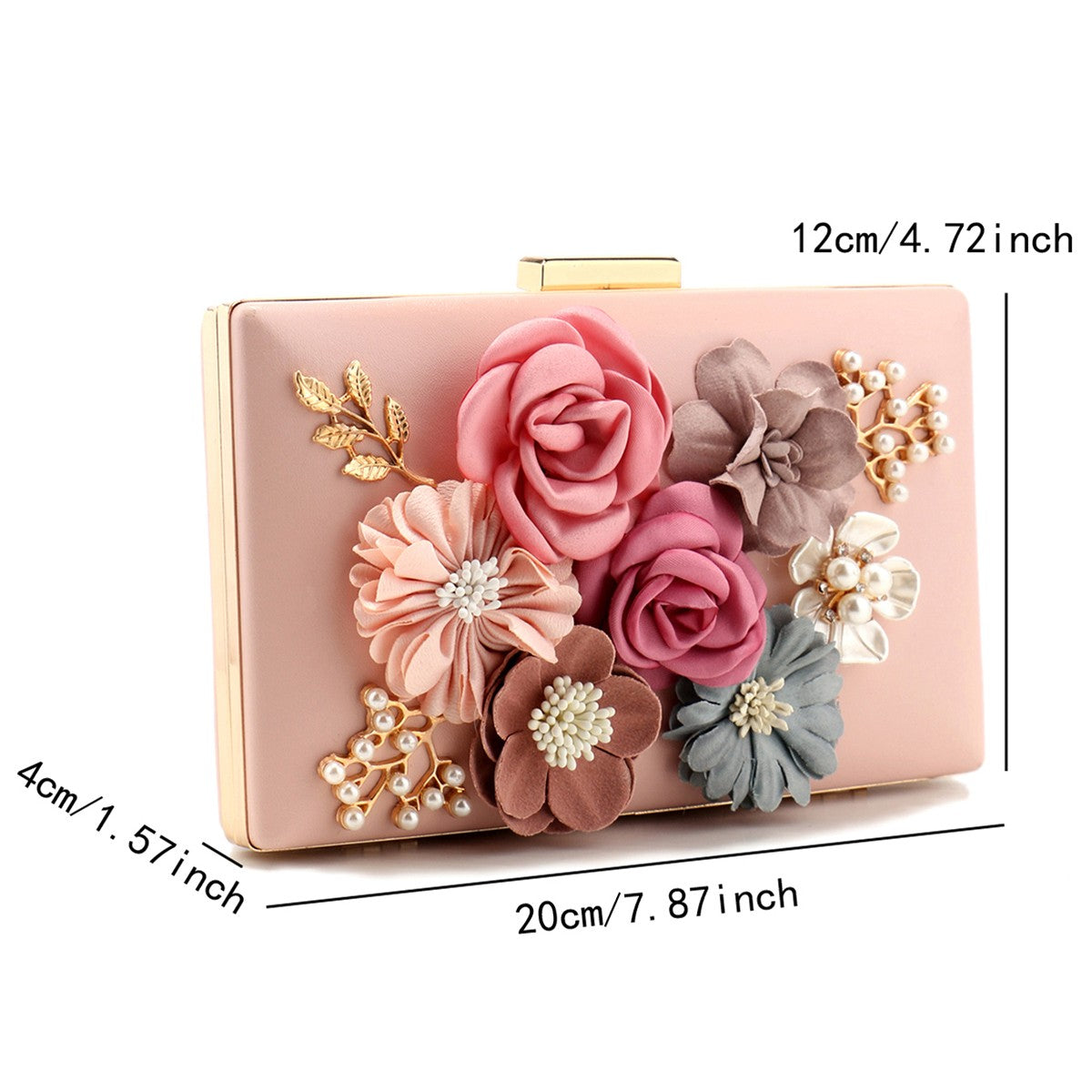 Pearl Clutch Bags Pink Color Girl Best Gift Evening Bags Flower Handmade Style Party Wedding Chian Shoulder Handbags For Luxury