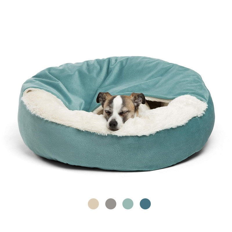 Cama Ortopédica Benepaw para Cães com Manta com Capuz Quente de Inverno Impermeável Resistente à Sujeira Casa para Gatos e Filhotes Confortável Lavável na Máquina