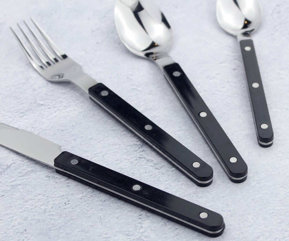 Conjuntos de Talheres de Design Moderno Espelhamento Superior Aço Inoxidável 18/8(304) Cabo ABS com Rebites Jogo de Talheres para Cozinha