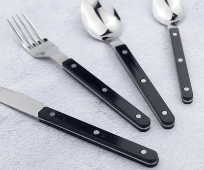 Conjuntos de Talheres de Design Moderno Espelhamento Superior Aço Inoxidável 18/8(304) Cabo ABS com Rebites Jogo de Talheres para Cozinha