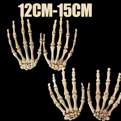 1 Pair Of Halloween Skeleton Hands Haunted House Bar Party Plastic Horror Props Dummy Hands Bones Halloween Scene Decor Supplies