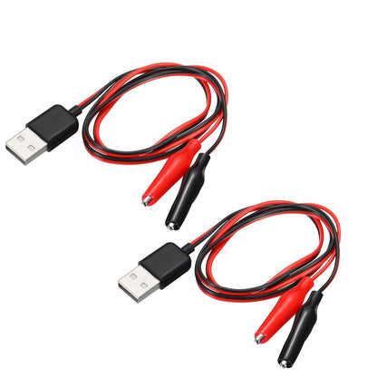 USB to Alligator Clip Adapter Cable Male Female USB to Alligator Clip Probe USB Cables with Alligator Clip for Circuit Test
