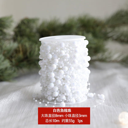 10M/Roll Pearl Chain Merry Christmas Decoration Christmas Tree Pendant for Home Decor Party Supplies New Year 2026 Gift Ornament