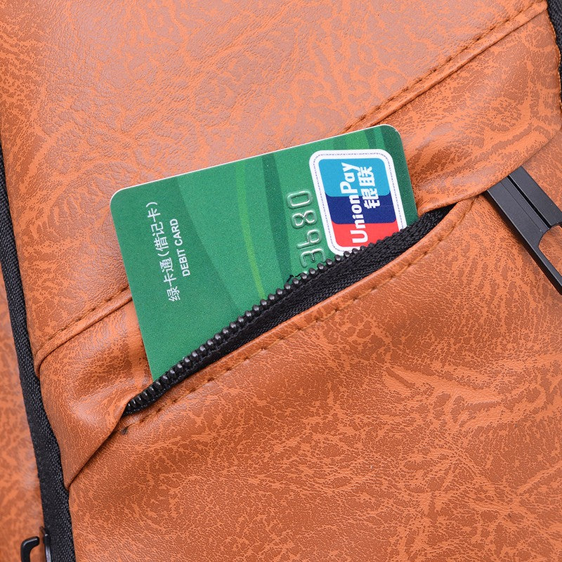 Men's Anti-Theft Crossbody Bag USB Charging Port Travel Chest Bag Waterproof Shoulder Messenger Bag for Outdoor Sports