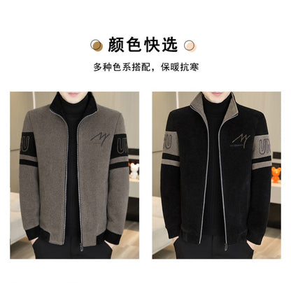 Men'S Thicken High collar Jacket Winter Warm Jackets For Men Fleece Long Sleeve Coat Man Casual Coats Men's woolen overcoat