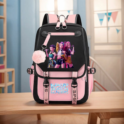 Mochila KPop Demon Hunters Mochila Demon Slayer Até 20L Durável Impermeável Mochila de Viagem Para Meninos Meninas Fãs Presente Periférico