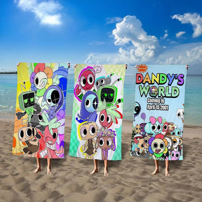 Popular Game D-Dandys World Pretty Beach Towel For Kids Personalized Bath Towel Pool Towel Vacation Gift Picnic Towel Party Gift