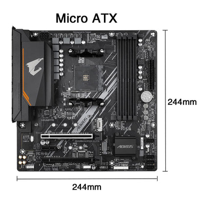 Placa-mãe GIGABYTE Nova B550M AORUS ELITE Micro-ATX Soquete AM4 para CPU Ryzen Série 5000 4000 3000 DDR4 de Canal Duplo SATA3 M.2