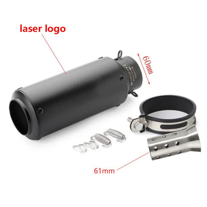 motorcycle exhaust inox muffler carbon fiber exhaust Universal 51/60mm with DB Killer for z900 R3 R25 MT07 MT09 R1 Z400 Z650