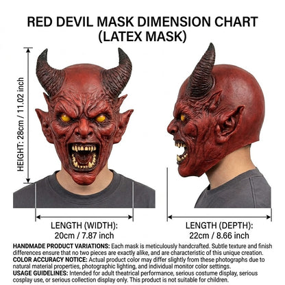 Realistic Demon Devil Mask Horror Latex Full Head Mask Scary Halloween Cosplay Costume Party Mask For Adult Carnival Horror Prop