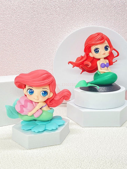 Bandai Disney A Pequena Sereia Anime Qposket Personagens Ariel Linha Glitter Boneco de Ação Modelo Colecionável Brinquedos Presente de Aniversário