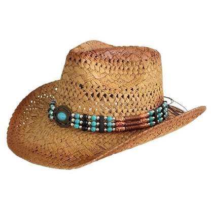 Chapéu de Praia de Palha Trançada 31BB Chapéu de Sol Vazado Elegante com Aba Larga para Proteção Solar
