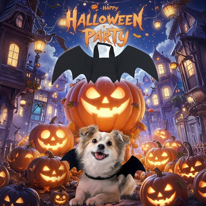 Asas de Morcego Pretas Ajustáveis, Fantasia de Halloween para Pets em Poliéster Macio, Perfeito para Gatos, Ideal para Brincadeiras de Interpretação e Diversão à Fantasia