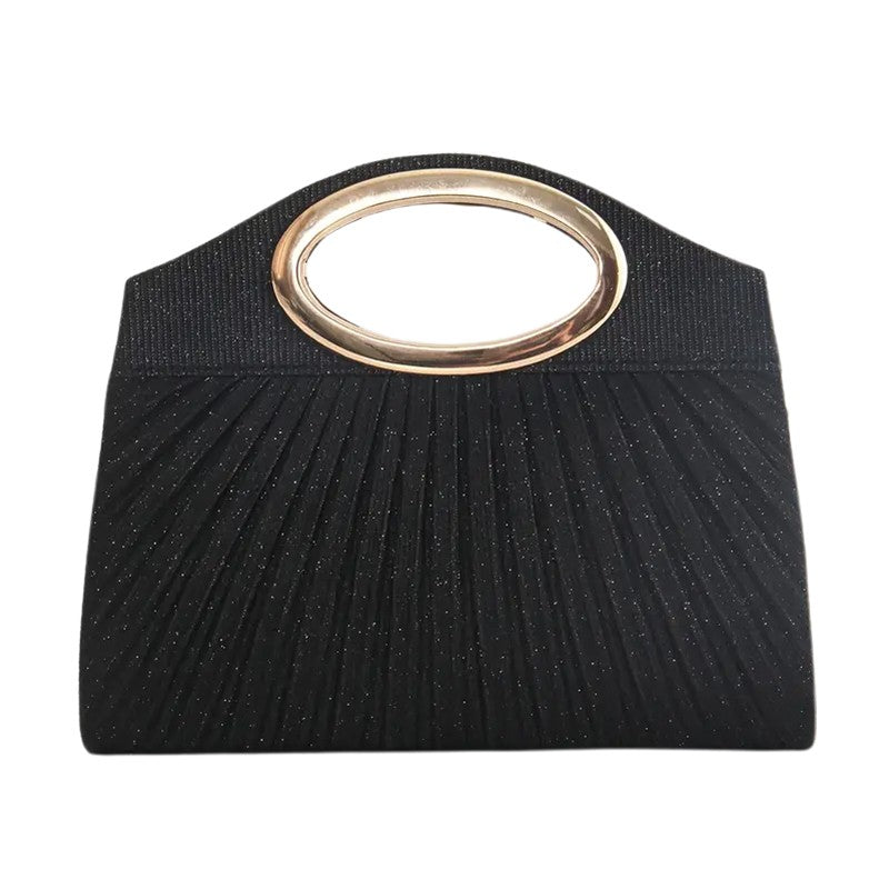 Evening Bag Ladies Pleated Party Lightweight Clutches for women solid silver black champagne handbags