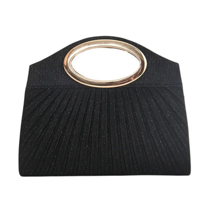 Evening Bag Ladies Pleated Party Lightweight Clutches for women solid silver black champagne handbags