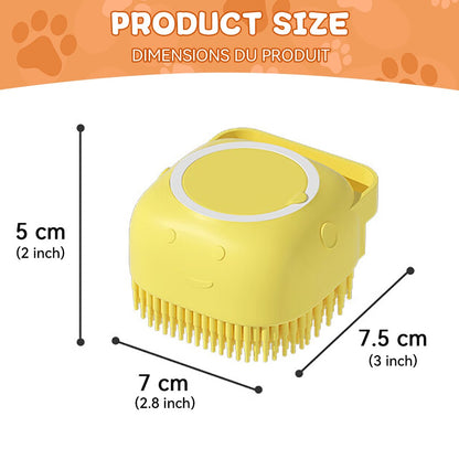 Escova de Banho para Cães Escova de Massagem para Animais de Estimação Dispensador de Shampoo Escova de Silicone Macio Cerdas de Borracha para Cães e Gatos Ferramenta de Banho e Higiene