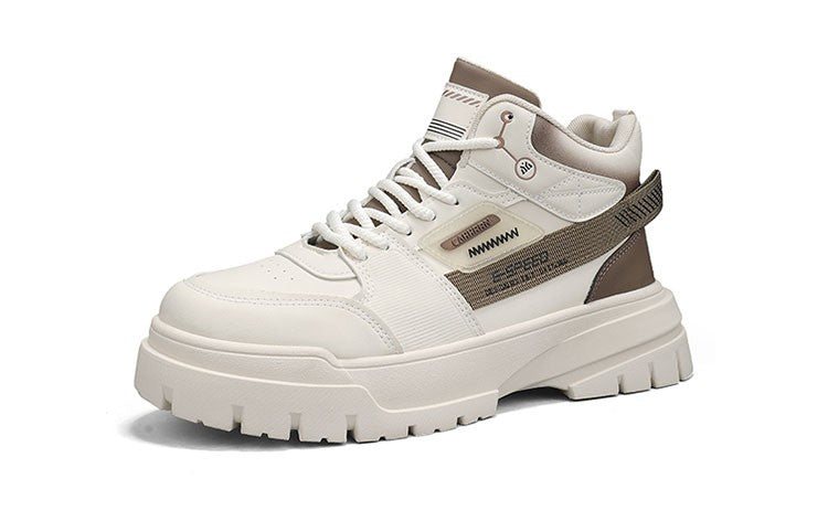 Tênis masculinos casuais de cano alto para outono, tênis de caminhada masculinos, tênis esportivos masculinos, tênis com sola macia para caminhada