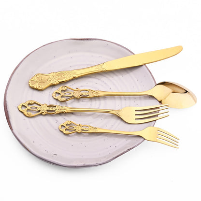 Conjunto de Talheres de Alta Qualidade Faca Garfo Colher de Sobremesa Louça Colorida Conjunto de Talheres de Aço Inoxidável Talheres de Mesa de Cozinha