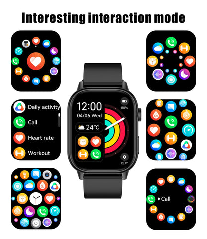 Smartwatch de Música Feminino 2025 Novo com Tela AMOLED HD de 2.01'' Moda, GPS de 6 Estrelas Embutido, Rastreador Impermeável e Chamada, Braceletes